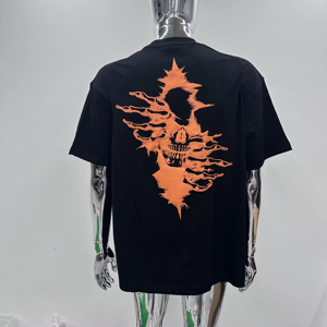 เสื้อยืดแฟชั่นผู้ชายลายพิมพ์นูน 3 มิติ คอกลม แขนสั้น ทรงหลวม ใส่ได้ทั้งชายและหญิง ผ้าฝ้าย 100% คุณภาพสูง รับสั่งพิมพ์ลายเสื้อยืด - Product Image 2