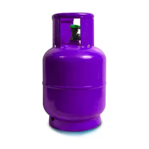 Pequeño de acero sin costura cilindro de gas con válvula y de plástico mango de botella de gas para uso industrial