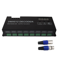 Controlador RGB AIPIN DMX512 de 24 Canales con Pantalla Digital, 5-24VDC, Señal Maestra DMX512 para Iluminación de Tiras LED RGB