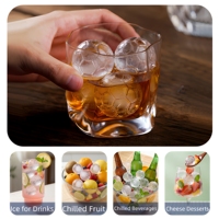 Moule à glaçons en silicone 3D en forme de ballon de football à 9 cavités, petit moule à glaçons pour whisky, cocktails et boissons, accessoires de bar