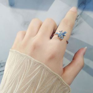 Hot Selling Blue Diamond Copper Fashionable Rotating <b>Bee</b> Open Ring Gold Stylish Trendy for Women Girls for Wedding Engagement - Product Image 6