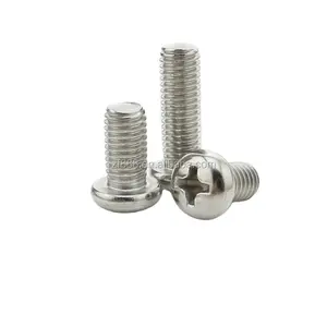 M1 to M6 stainless steel 304 A2-70 pan head cross recessed machine screw