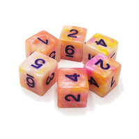 Jeu de dés polyédriques D6 personnalisés en acrylique marbré, écologiques, de haute qualité, pour jeux de rôle Dungeons and Dragons