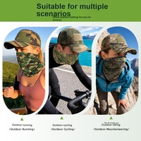 Gorra de béisbol con visera protectora solar para exteriores y máscara facial de ciclismo, con cierre de velcro, camuflaje, para campamentos de verano