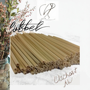 Pailles en bambou jetables écologiques personnalisées avec logo, biodégradables, en fibres naturelles, 6*197mm, pour usage en restaurant - Product Image 3