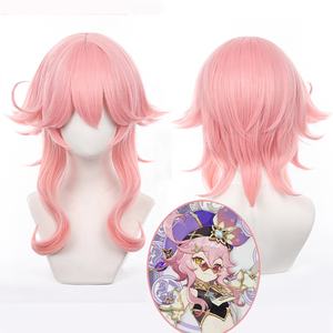 Vente en gros <span class=keywords><strong>Genshin</strong></span> <span class=keywords><strong>Impact</strong></span> perruque Cosplay 50cm de long bouclés rose <span class=keywords><strong>Dori</strong></span> Peluca synthétique Anime perruque de cheveux résistant à la chaleur - Product Image 1