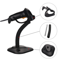 Escáner de Código de Barras Láser 1D MINJCODE MJ2806AT con Soporte Ajustable, Lector de Códigos de Barras USB para Logística de Fábrica, para Inventario