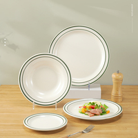 Assiettes à dîner en mélamine de style simple et moderne, assiettes en plastique pour steak et soupe, pour restaurant, hôtel, restauration commerciale