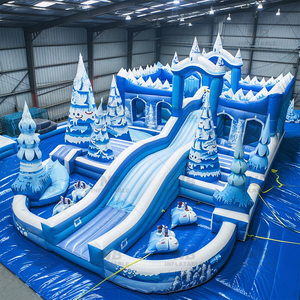 Château gonflable d'extérieur pour enfants avec toboggan, jeux Frozen, en PVC, facile à installer, parcours d'obstacles gonflable - Product Image 1