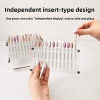 Présentoir élégant en acrylique pour échantillons de vernis à ongles, avec carte de couleurs intégrée, pour la gestion des couleurs en salon, vente en gros personnalisée