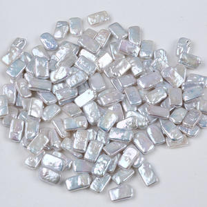 Perles de culture d'eau douce naturelles rectangulaires de 10 à 16 mm, faites à la main, pour la fabrication de bijoux DIY - Product Image 1