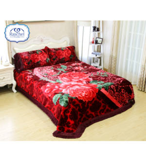 100% البوليستر راشيل تنقش المنك بطانية كورية 4 قطعة مجموعة بيدكوفير - Product Image 2