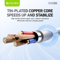 BAVIN venta al por mayor barato CB274 30cm escasez PD 60W Usb-c carga rápida C A c Datos Usb C Cable para banco de energía