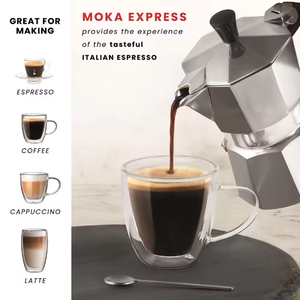 <span class=keywords><strong>Cafetera</strong></span> Espresso Clásica Kingze de Alta Calidad, <span class=keywords><strong>Cafetera</strong></span> <span class=keywords><strong>Italiana</strong></span> Moka Portátil de Aluminio para 1/<span class=keywords><strong>2</strong></span>/3/6/9/12 <span class=keywords><strong>Tazas</strong></span> - Product Image 6
