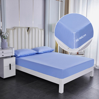 Ensemble de literie 4 pièces en polyester brossé couleur unie 85G avec drap plat, drap-housse et taies d'oreiller, fabricant OEM en gros
