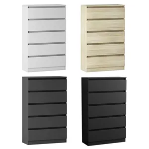 Design moderno semplice in legno con manici traforati e cassettiera a 5 cassetti <span class=keywords><strong>per</strong></span> soggiorno e camera da <span class=keywords><strong>letto</strong></span> - Product Image 5