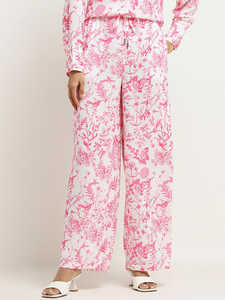 Oem מותאם אישית מעצב תלבושות דפוס לחצן הדפסה עד חולצה פיג 'מה + מכנסיים ברגל רחבים התאמת 2 חתיכות נשים בגדים - Product Image 4