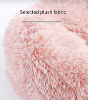 Lit pour chien en peluche longue et chaude pour l'hiver, cage pour chat, lit pour chat, lit rond, fournitures pour animaux de compagnie, coussin de lit, lit pour chat à carreaux