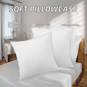Taie d'oreiller de luxe en coton tissé uni, confortable et lisse, pour la maison et l'hôtel, 100% coton respirant, fermeture enveloppante, blanc, gris, kaki, rose, argenté - Product Image 2