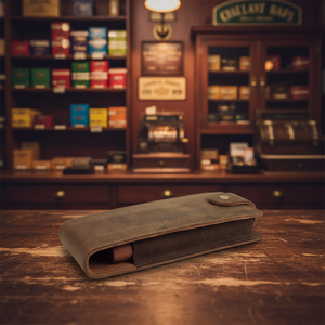 カスタマイズ可能なロゴ入り クラシック漆塗り 旅行用 ポータブル レザー製 シガーヒュミドールケース 2本収納 マグネットボタン付き - Product Image 5
