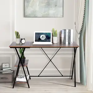 Modern ahşap PC masa ev ofis mobilyaları üretici ahşap İskandinav oynayan dizüstü köşe bilgisayar masası raf