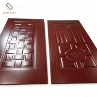 Revêtement de porte en mélamine de Chine, MDF, HDF moulé, résistant à l'humidité, insonorisant, sans formaldéhyde, pour hôpitaux, appartements, chambres à coucher, intérieur