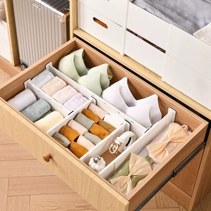 Modular Office Kitchen Storage Organizer Foldable Adjustable <strong>Drawer</strong> <strong>Dividers</strong> <strong>for</strong> Wardrobe Underwear Socks Accessories Durable PP - Product Image 5