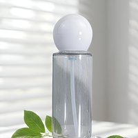 Flacon pulvérisateur fixateur de maquillage 100/150 ml transparent à épaule plate et fond rond, en PET à paroi épaisse, avec pompe pour lotion, tonique et soins de la peau