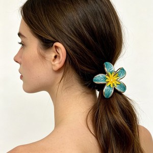 Nuevas Horquillas para el Cabello con Flores de Plumeria Estilo Boho, Románticas Horquillas con Flores Esmaltadas, Elegantes Accesorios para el Cabello para Mujer, para Vacaciones de Verano - Product Image 2