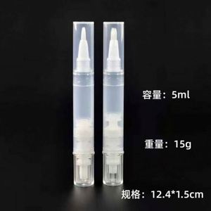 Envase vacío de plástico transparente redondo de 1.5ml-5ml para brillo labial, aceite para cutículas, esmalte de uñas, accesorios de maquillaje, pincel giratorio, cosmético - Product Image 4