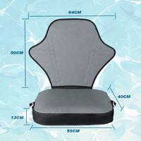 Coussin de dossier en tissu imperméable avec compartiment de rangement, boucle métallique, sangles réglables pour siège de SUP, canoë, planche à pagaie, kayak