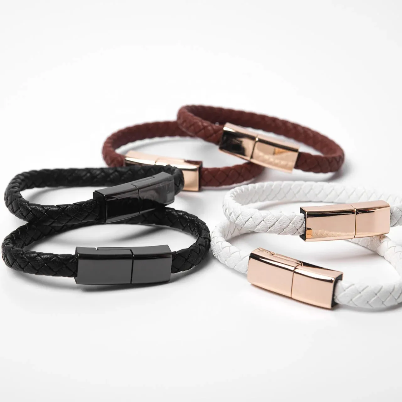 Micro Usb Charging Line Type c USB Cable 8 Pin Wrist Charging Cable Short Leather Bracelet Data Line