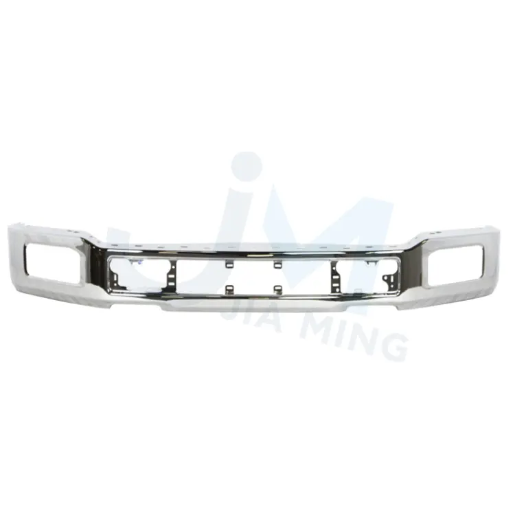 2.0Mm Tấm Sắt Chrome Phía Trước Bumper Bảo Vệ Phía Trước Bull Thanh Với Đèn Sương Mù Lỗ Cho F150 2018-2020