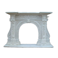 Manteau de cheminée en marbre cariatide personnalisé marbre blanc 60 "entourage de cheminée intérieur sculpté bordure de cheminée en marbre de culture