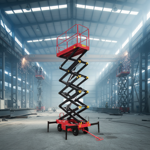 Pengiriman Langsung Pabrik dengan Harga Rendah 4m 6m 8m 10m 12m 14m 16m 18m Platform Lift Gunting Manual yang Dapat Ditarik untuk Pekerjaan di Ketinggian - Product Image 4