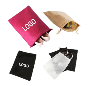 Sacs à poussière personnalisés avec logo transparent, bon marché, nouveaux, en gros, sacs de voyage en non-tissé pour chaussures, avec cordon de serrage - Product Image 3