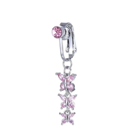 Non Piercing Clip Nombril Anneau Faux Papillon Nombril Anneau Barbell En Acier Inoxydable Corps Bijoux En Gros