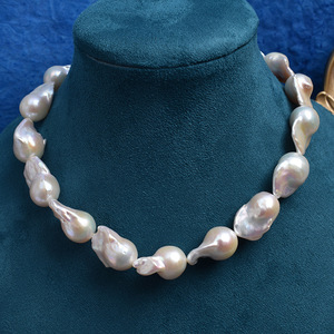 Dây chuỗi ngọc trai nước ngọt tự nhiên Baroque óng ánh cao cấp 13-14mm, hình đuôi cá, hạt rời, dùng làm đồ trang sức tự chế - Product Image 2