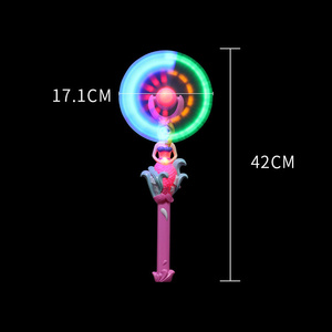 Moulin à vent électrique lumineux rotatif et clignotant pour enfants, motif sirène fantaisie, <span class=keywords><strong>jouet</strong></span> lumineux amusant, baguette magique féerique en plastique - Product Image 6