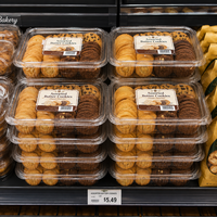 Boîte d'emballage alimentaire jetable en plastique PET transparent de 800 ml pour biscuits, pain, gâteaux, boulangerie, supermarché, vente en gros