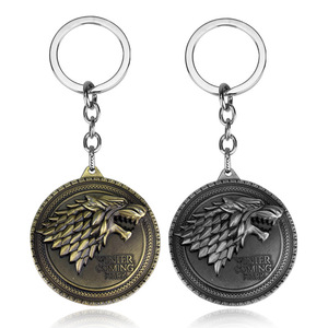 Vente en gros de <span class=keywords><strong>porte</strong></span>-clés en alliage de zinc <span class=keywords><strong>porte</strong></span>-clés Thrones <span class=keywords><strong>Game</strong></span> Car Nine Families Badge Pendant Metal Keyring - Product Image 2
