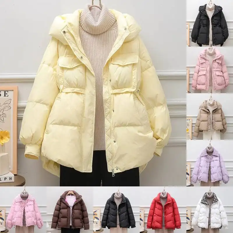 Jaket bulu wanita, jaket 90% tahan dingin gaya mahal lembut cocok untuk musim dingin