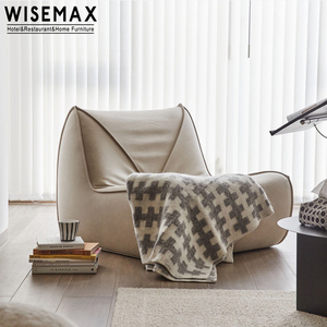 WISEMAX FURNITURE Modern Apartment Living Room Sofas Couch <b>Small</b> Leisure Single Accent <b>Chair</b> with Ottoman Floor Lazy Bean Bag - Product Image 4
