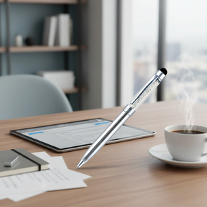 Penna a Sfera in Metallo Cromato Multifunzione con Touch Screen - Product Image 3