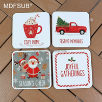 Sous-plats écologiques et conformes REACH en MDF par sublimation, ronds modernes de 4 mm, 17x17 cm, réutilisables avec base en liège, 14Y Factory CARB P2 SEDEX MDFSUB