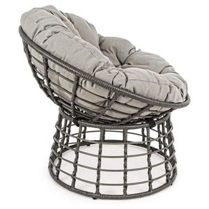 Chaise longue pivotante ronde moderne avec coussin en osier de <span class=keywords><strong>jardin</strong></span> durable pour l'extérieur Patio Beach Papasan Set pour se détendre - Product Image 2