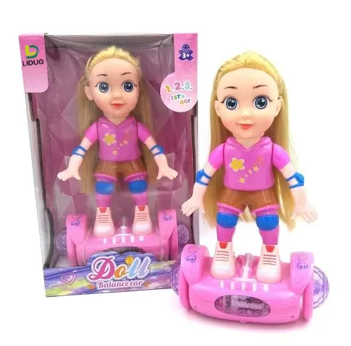 Amazon hot selling Fashion lovely doll balance doll Electric Balance doll Car with music and light