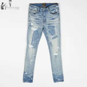 Jeans azul slim fit jeans hombres jeans casuales precio al por mayor