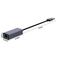 Adaptador de Red Gigabit Ethernet USB 3.0 a AX88179B Directo de Fábrica, Tarjeta de Red Nueva Color Gris Espacial, Interfaces Tipo C, Cableado Externo