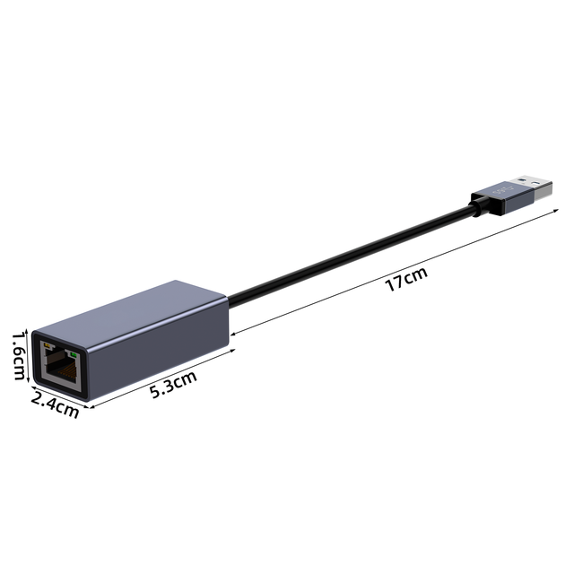 Factory Direct USB 3.0 to AX88179B Gigabit Ethernet Adapter Network Card New Space Gray Type C Interfaces External Wired Kind